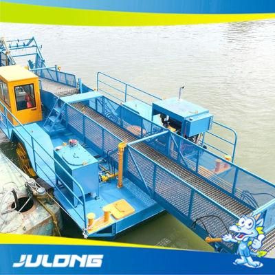 Full Automatic Aquatic Weed Harvesterwater Hyacinth Harvester for Sale/Water Aquatic Plant Harvester with More Than 3.2m Collecting Width