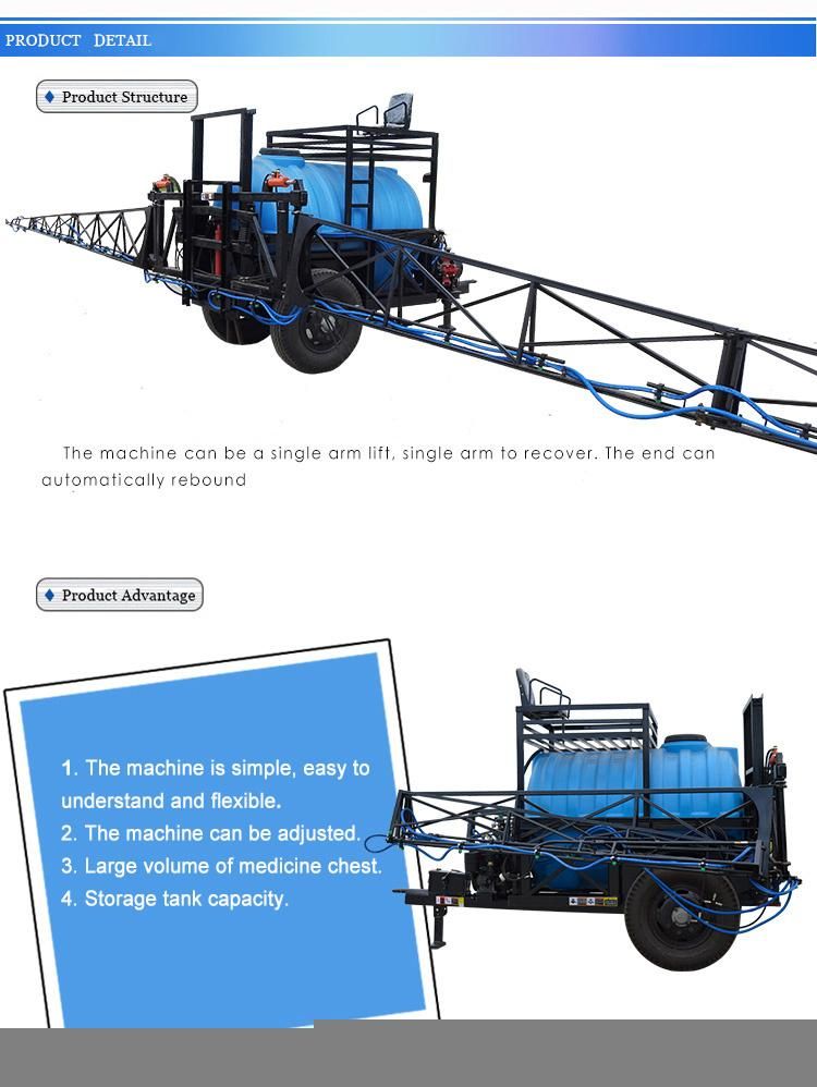 Agricultural Tractor Equipment Mounted Hydraulic Boom Sprayer
