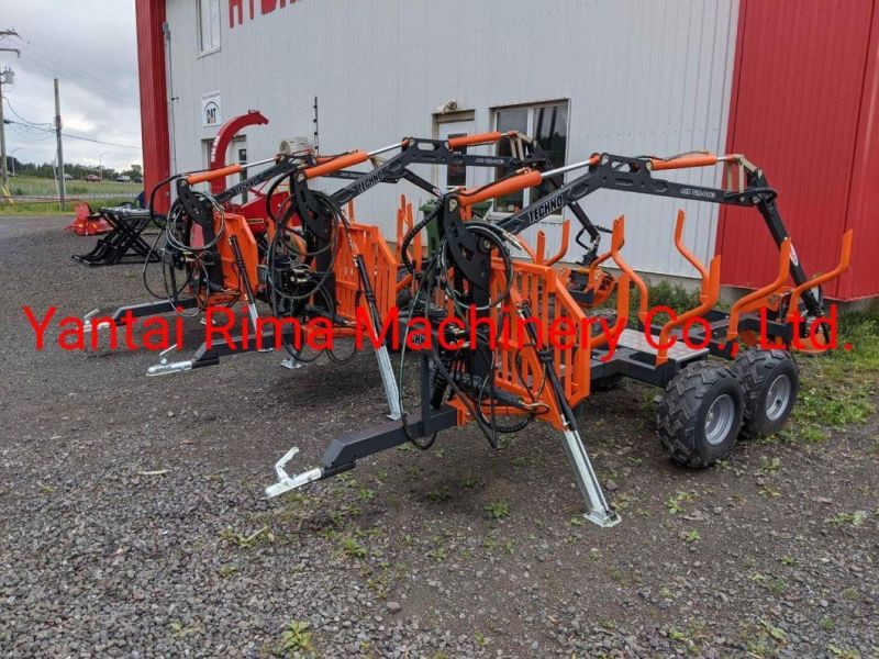 Forest Equipment Trailer Timber Loading Trailer with Crane