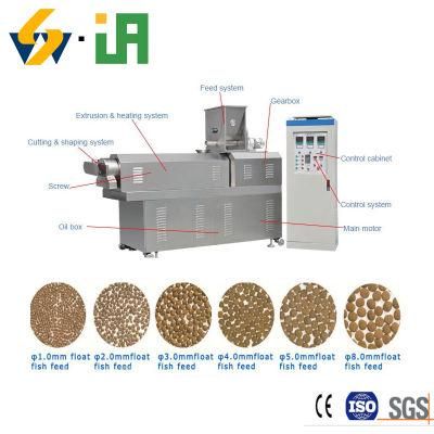 Ce Certificated Stainless Steel Automatic Feed Pellet Extrusion Machine Fish Feed Double Screw Extruder Machine