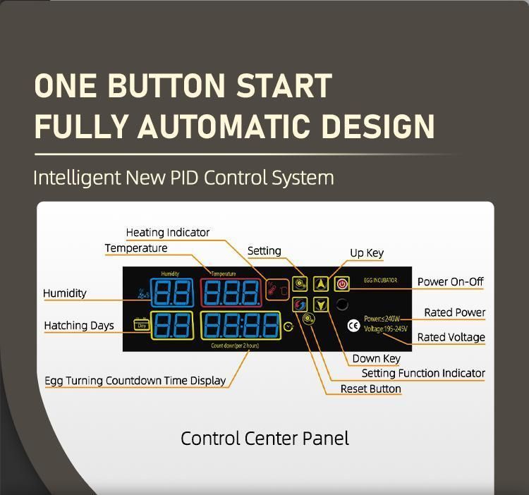 Hhd E46 Digital Circulated Air Incubator Machine for Fertile Duck Eggs Hatching