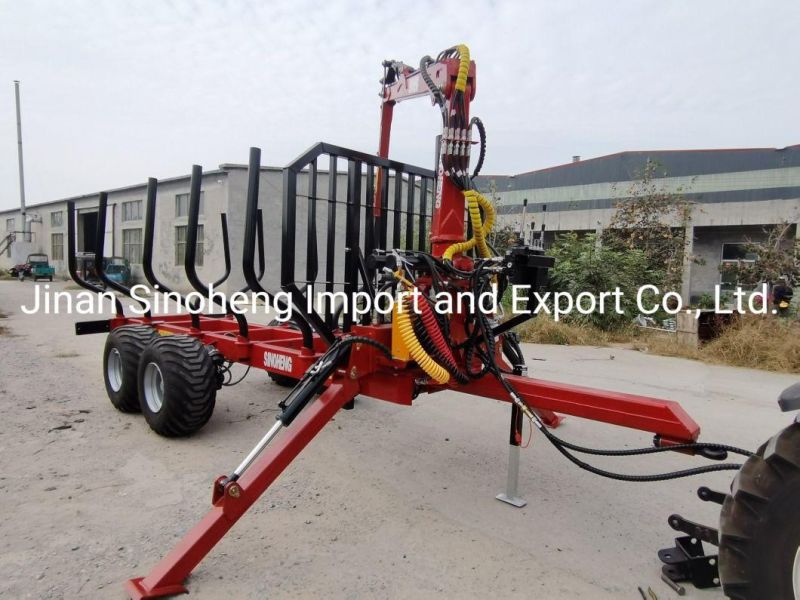 Top Qualtiy Forest Timber Crane with Log Trailer for Sale