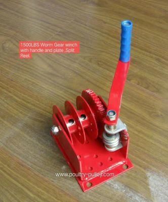 1200lbs Auto Brake Hand Winch, High Strength Hardened Gears