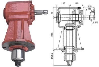 Tractor Gearbox for Mower, 1: 1.49/1: 1.47