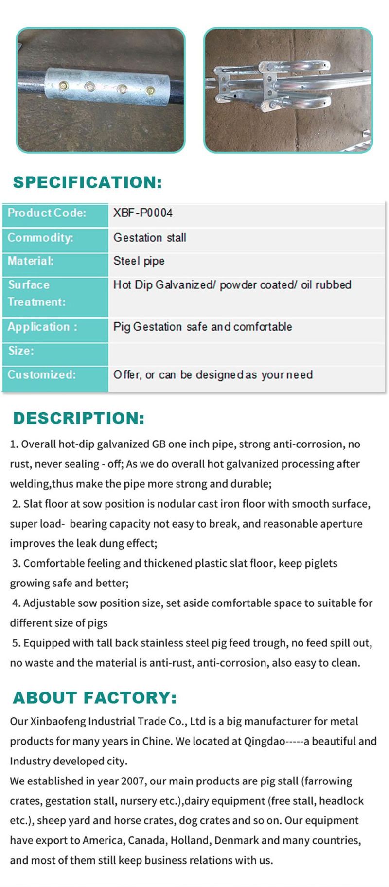 Sow Stall/Gestation Stall for Sale