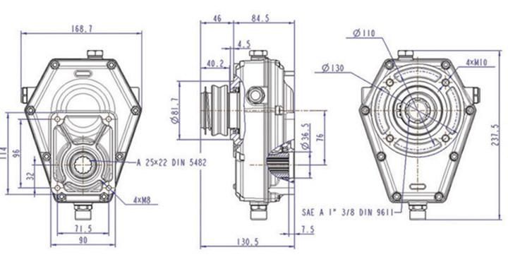 Pump Over Gear - 60004- 4 Gr. 2 Female Shaft Quick Fitting