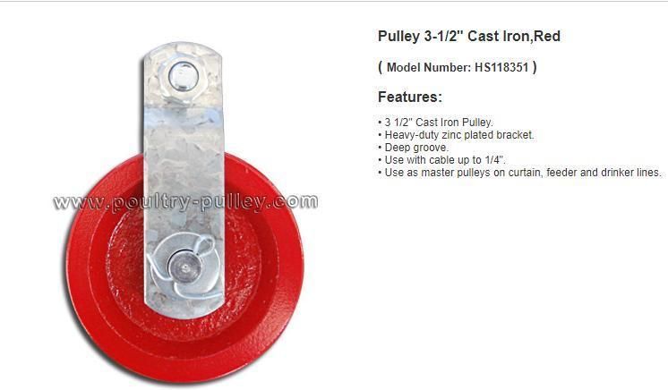 Pulley 3-1/2" Cast Iron, Red