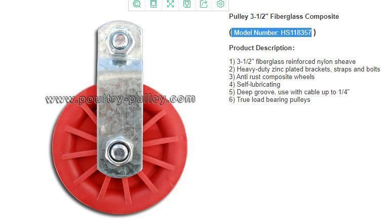 Pulley 3-1/2" Fiberglass Composite