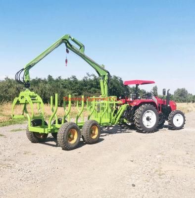 Tractor Trailer Logging Wood Trailer with Crane