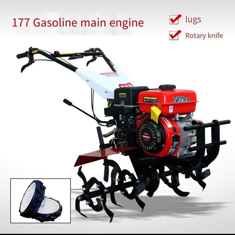 Micro Tiller, Small Ripper, Rotary Ridge Garden Easy Weeding Mini Hand Ditching Diesel Gasoline Engine Multi-Function