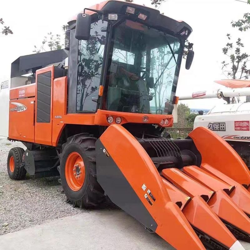 Japan 4rows Wheel Small Corn Harvester Grain Self-Propelled Farm Agriculture Machine Kubota Harvester for SA; E