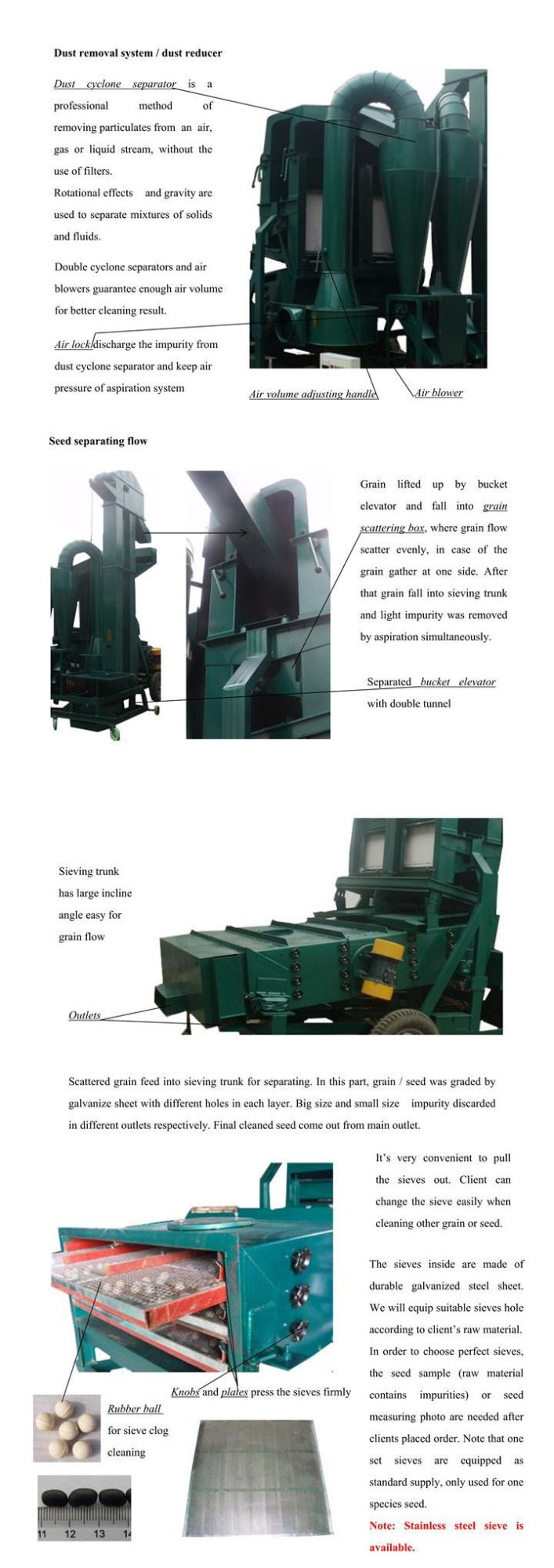 Beans Seed Grain Screen /Filtering / Cleaner /Shaking /Separator Machine