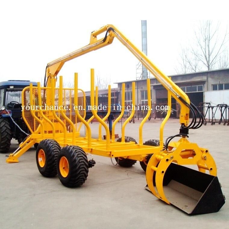Australia Hot Sale Zm8006 8 Tons Forestry Log Loading Trailer with Crane Match for 50-80HP Tractor