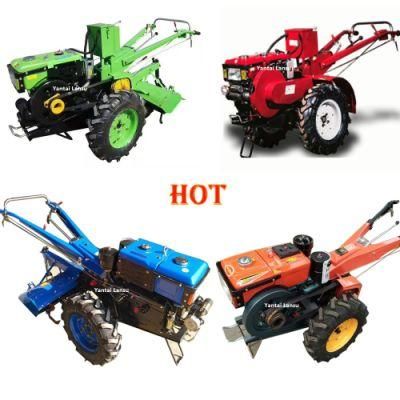 Good Quality 8HP12HP 15HP 18HP 20HP 22HP Farm Mini Diesel Motocultor Power Tiller Two Wheel Mini Walking Hand Tractor