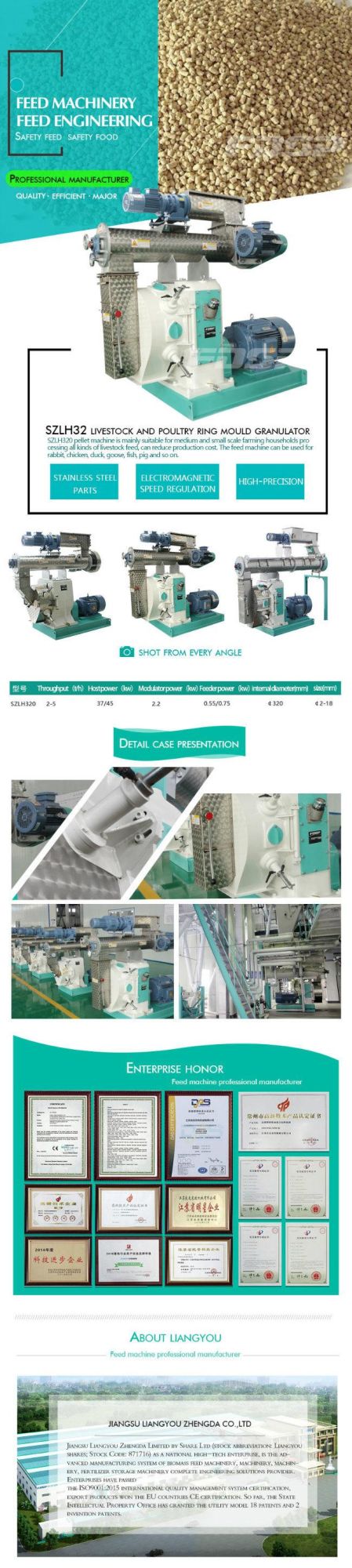CE ISO Automatic Producing Feed Ring Die Pellet Making Machine