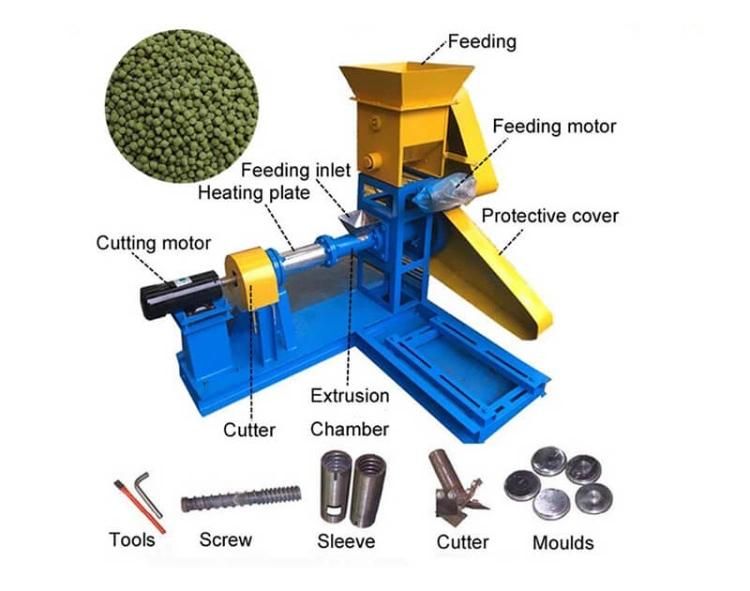 500-600kg/H Floating Fish Feed Pellet Making Machine Animal Dog Cat Pet Feed Pellets Machine Extruder