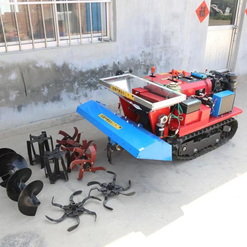 Remote Control Mini Crawler Tiller Agricultural Tiller Rotary Tiller Used to Dry Land