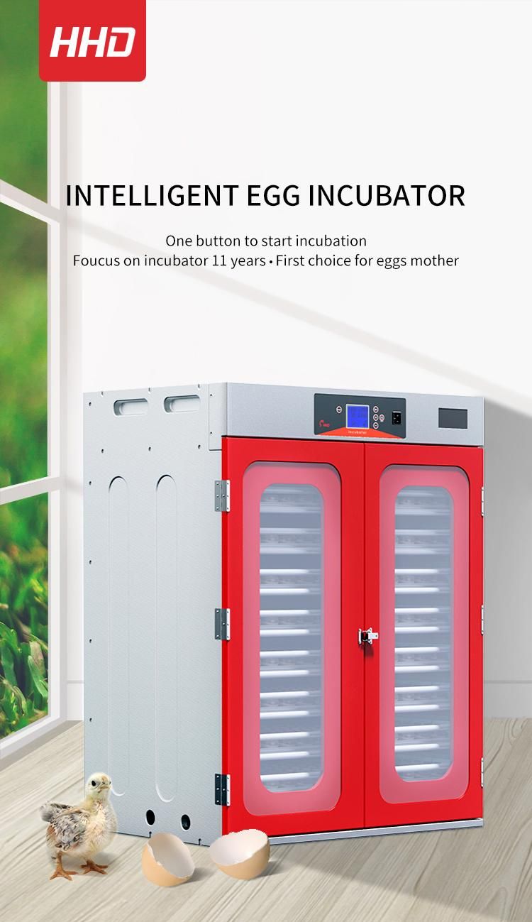 Hhd Chinese Red Model 1000 Eggs Incubator with Roller Trays for Chicken Quail Hatchery