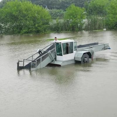 River Aquatic Plant Floating Garbage Cleaning Weed Cutting Dredger Boat