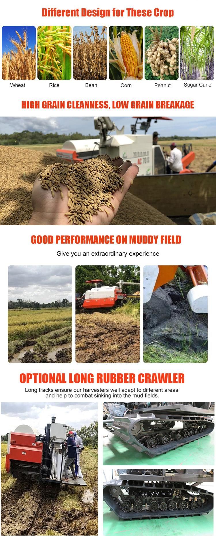 Cheap Price of Kubota DC70 Type Agricultural Rice Combine Harvester