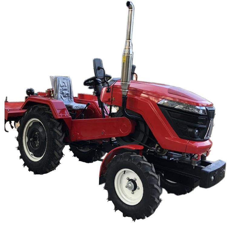 Red Mini Farm Tractor with Front End Loader Use in Garden/Field/Greenhouse
