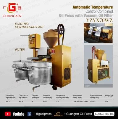 Guangxin Oil Press Marula Sunflower Oil Pressing Machine with Capacity 50kg/H