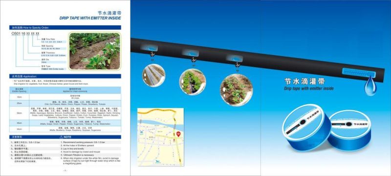 Farm Drip Irrigation System PE Drip Tape with Emitter Dripper