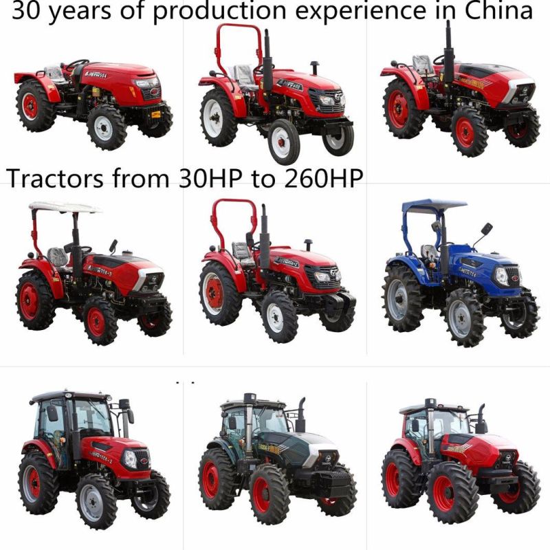 Chinese Cheap Farm Small 30HP 40HP 4WD Compact Tractor Front Mounted Frond End Loader with 4 in 1 Bucket for Sale