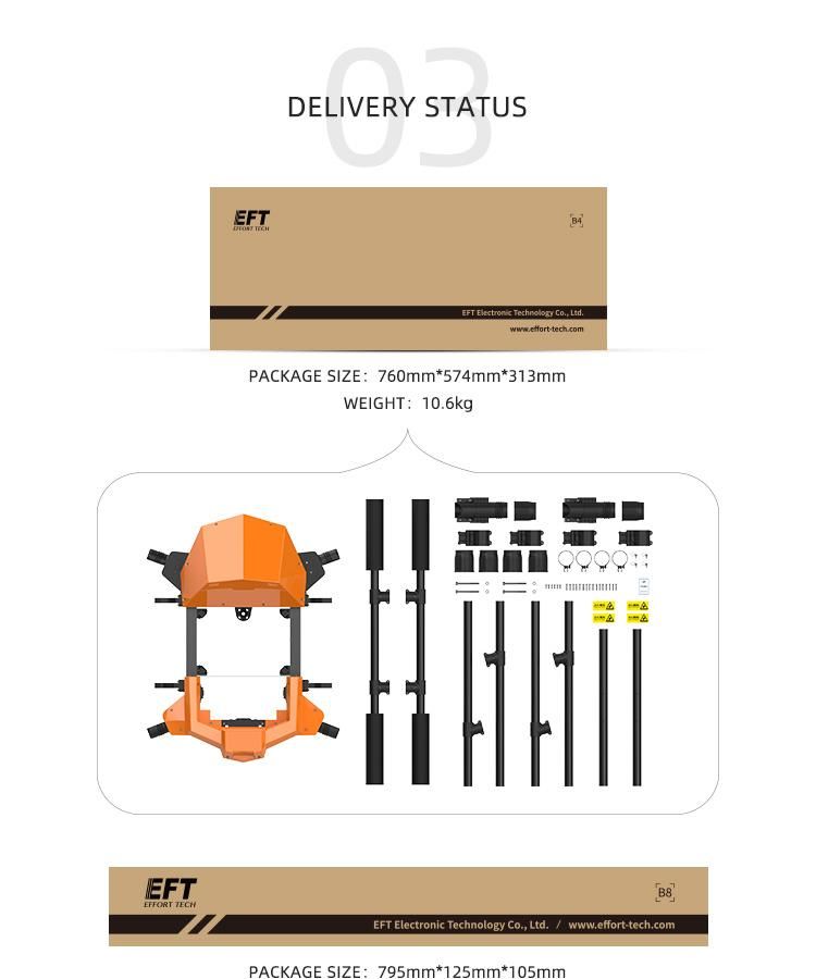 G620 Hexacopter 20kg Agricultural Sprayer Agri Drone 20L Frame