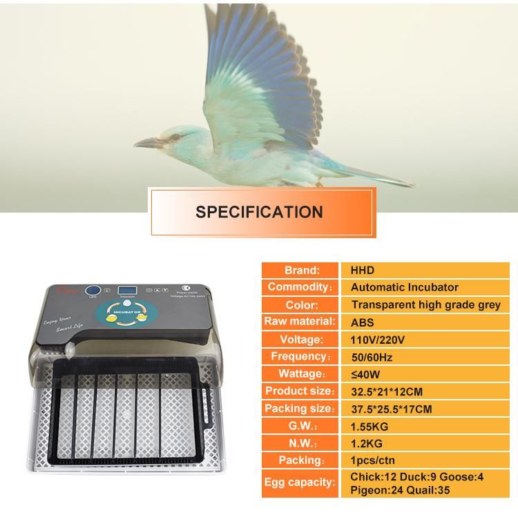 High Hatching Rate Yz9-12 Automatic Temperature Control Chicken Egg Incubator