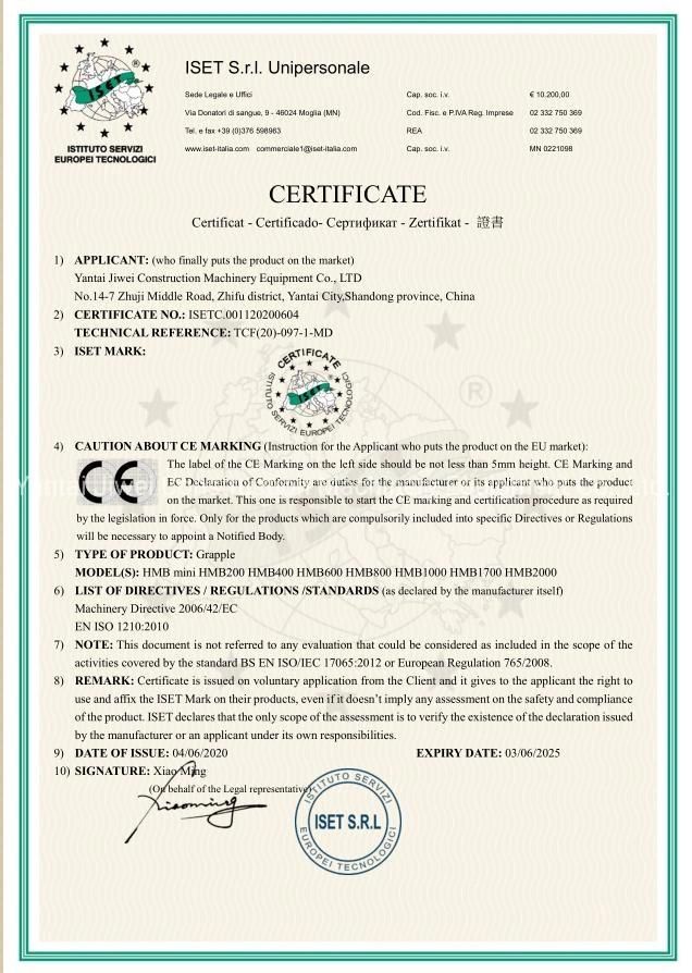 CE Certificated Scrap Metal Grab Excavator Sorting Grapple Stone Grapple