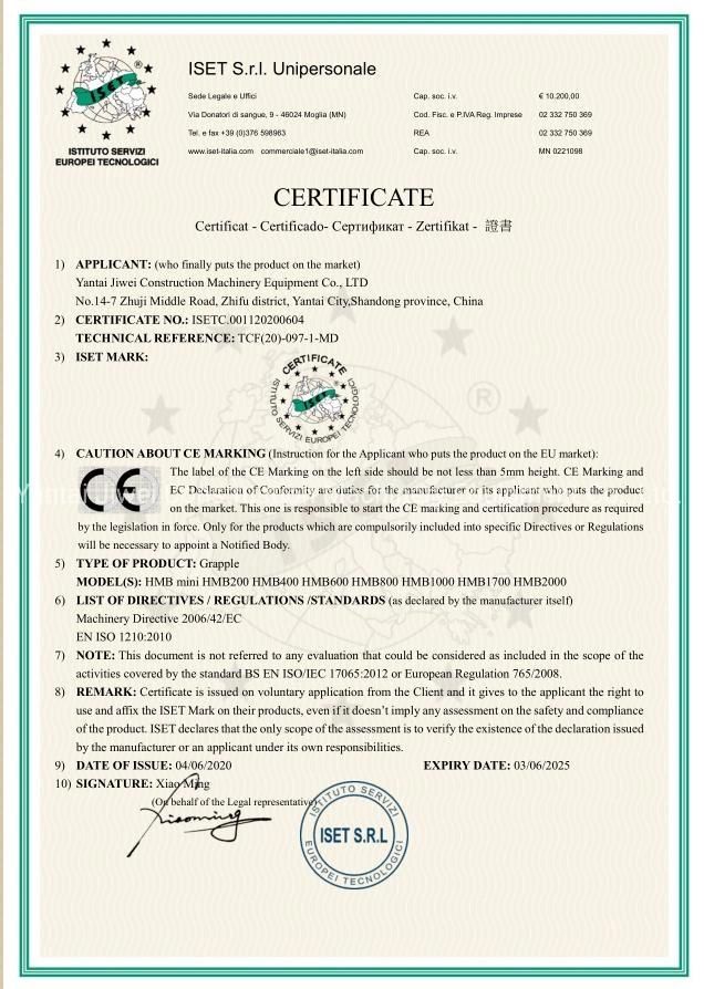 CE Certificated Scrap Metal Grab Excavator Sorting Grapple Stone Grapple