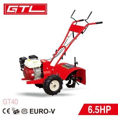 6.5HP 4 Stoke Gasoline Agricultural Farm Machine Petrol Rotary Tiller with Durable Cast Iron, Bronze Gear Drive Transmission (GT40)