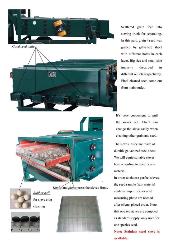 Maize Sunflower Cocoa Soybean Grain Cleaner Farm Machinery