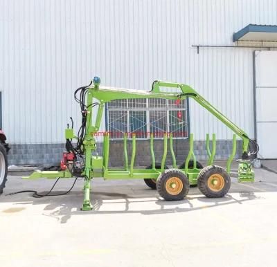 Tractor Mounted Logging Trailer with Crane