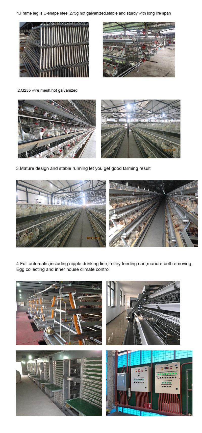 Most Advanced Technology, Low Egg Broken Rate Feeding Equipment Poultry Farm Cage
