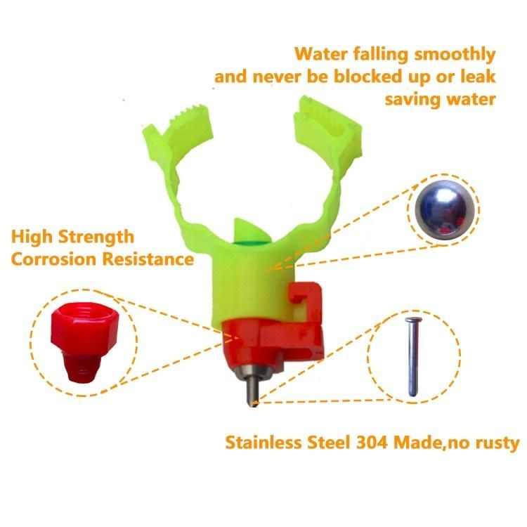 Automatic Chicken Nipple Drinker Waterer for Poultry with 360-Degree Stainless Steel Nipple