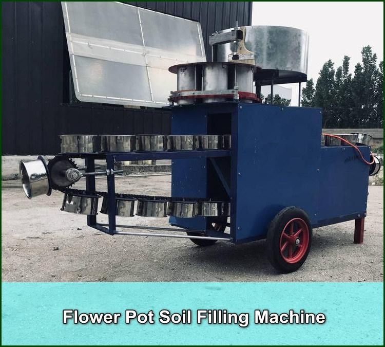 Semi-Automatic Soil Potting Machine for Nursery Flower Small Plastic Pots Soil Filling