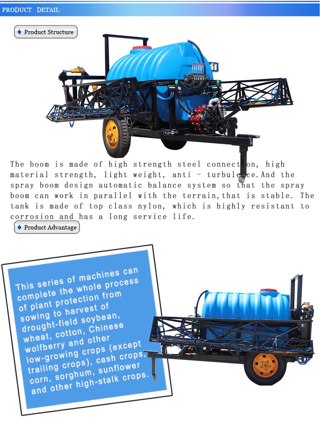 Tractor Drawn Field Soybean Wheat 4WD Agricultural Self Propelled Power Boom Sprayer