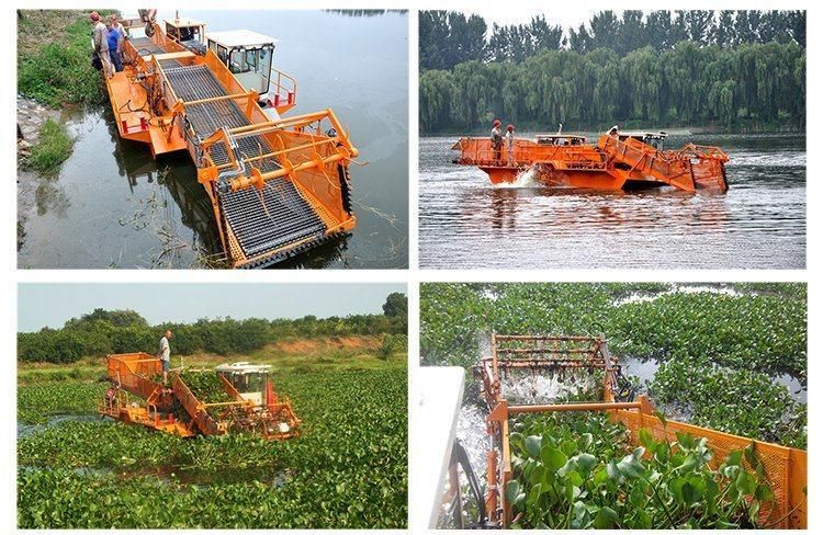 Floating Weed Harvester Water Hyacinth Harvesting Garbage Salvage Boat