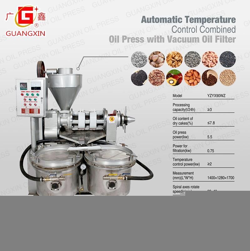 Yzyx90wz Sunflower Oil Expeller Coconut Oil Press Groundnut 3tpd Combined Oil Expeller