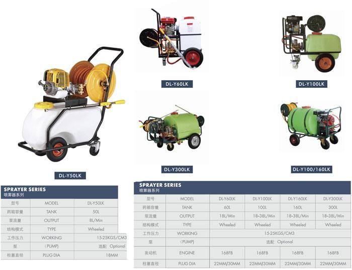 Agricultural Green Cart Type Gasoline High Pressure Spray Sprayer