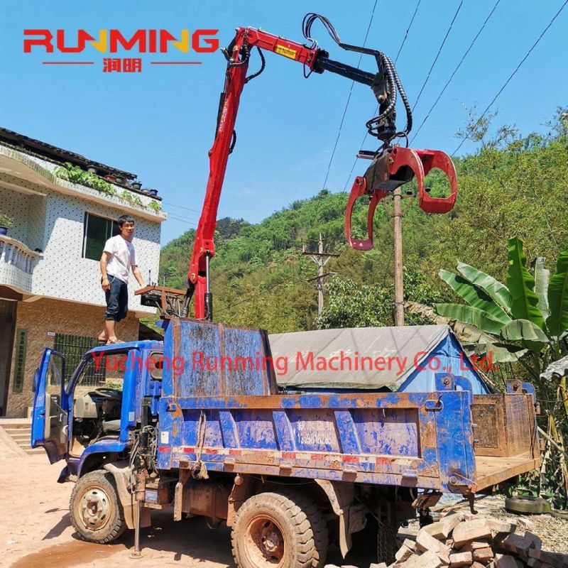 Timber Crane Forest Log Trailer with Crane for Tractor