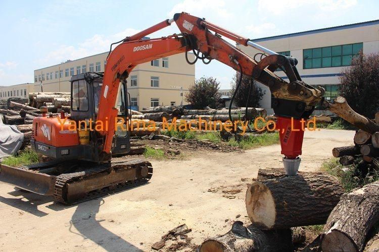 Hydraulic Excavator Mounted Screw Cone Log Splitter