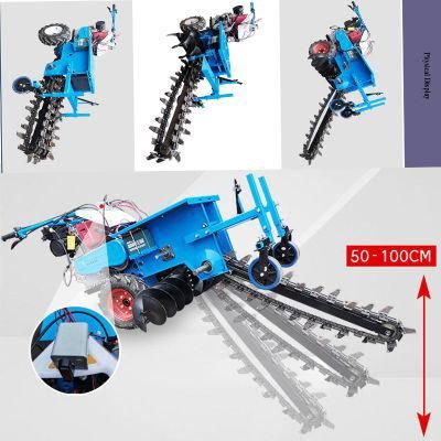 Agricultural Construction Ditching Machine Gearbox Chain Tractor Chain Trencher Max Trenching Depth 2.5 Meters