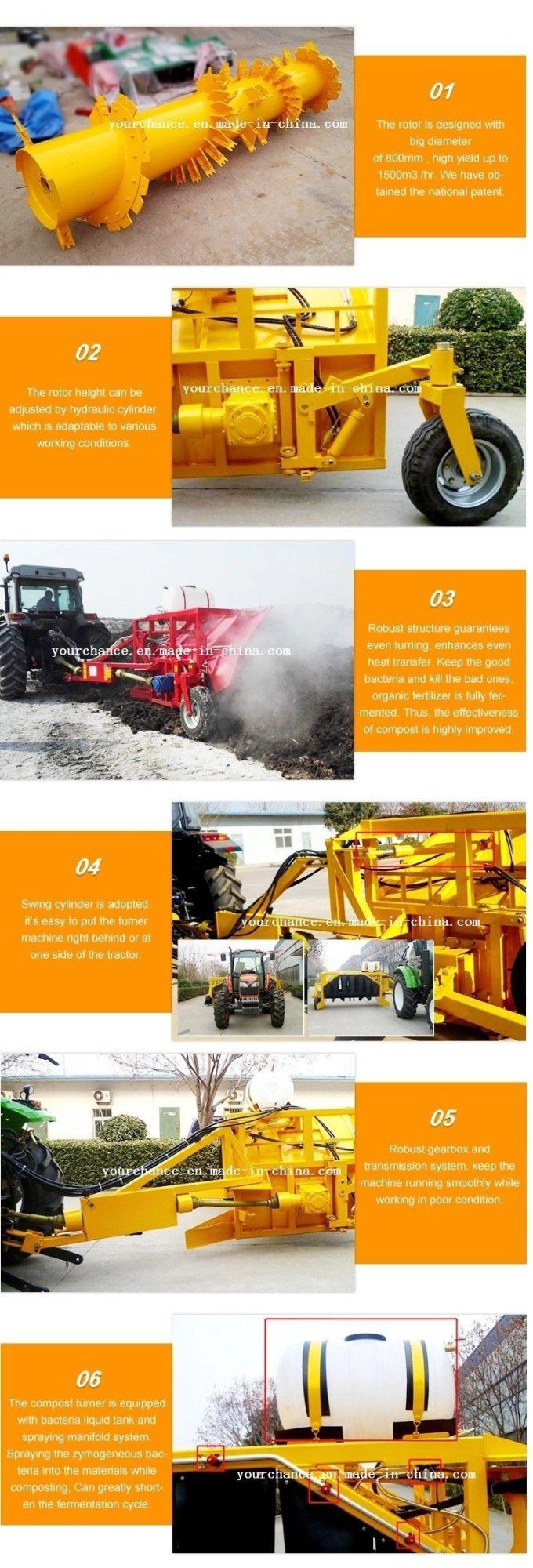 Europe Hot Selling CE Certificate Organic Fertilizer Making Machine Zfq200 60-80HP Towable 2m Width Manure Compost Windrow Mixer Turner Made in China