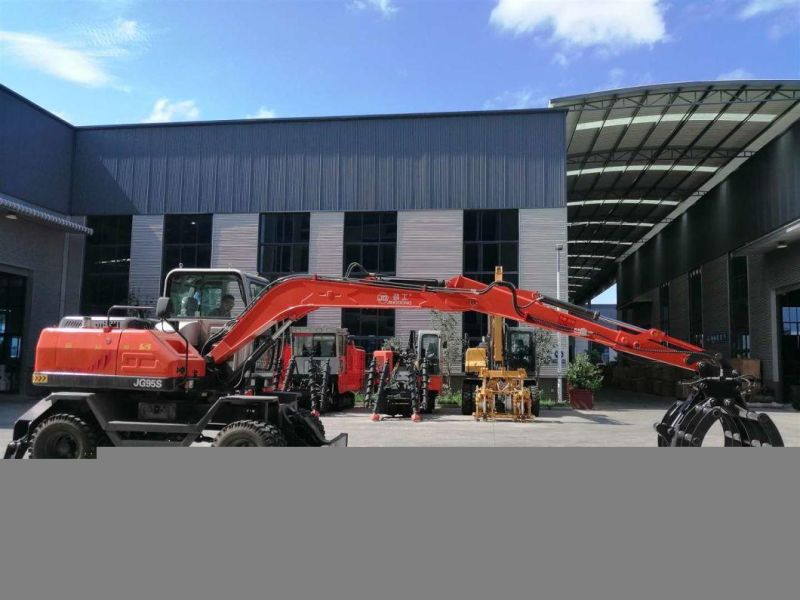 Jg95z Cotton Grabber Cotton Grapple Excavator 8 Ton Wheel Cotton Loader with Grabber for Sale