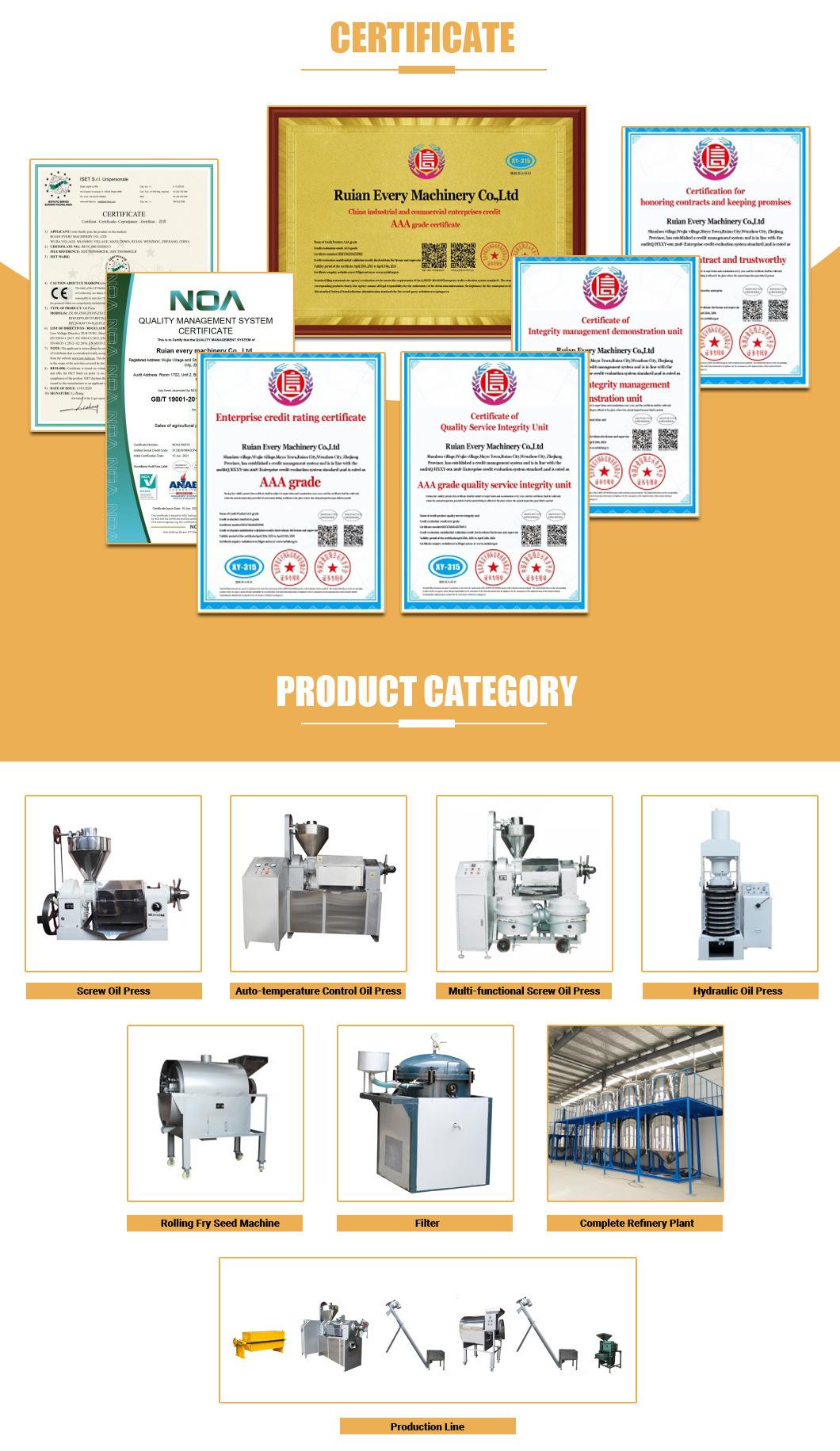 ISO9001 Commercial Best Quality Peanut Coconut Oil Making Machine Screw Oil Presser Sunflower Cotton Seed Soybean Oil Press Extractor