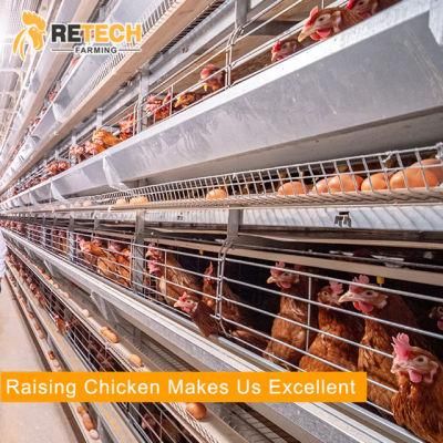 RETECH automatic 3/4/5 tiers poultry farm layer chicken battery cages