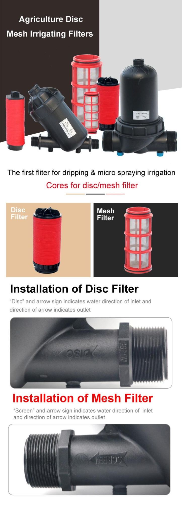 Agriculture Irrigation Equipment Screen Filter 3" Disc Drip Irrigation Filter